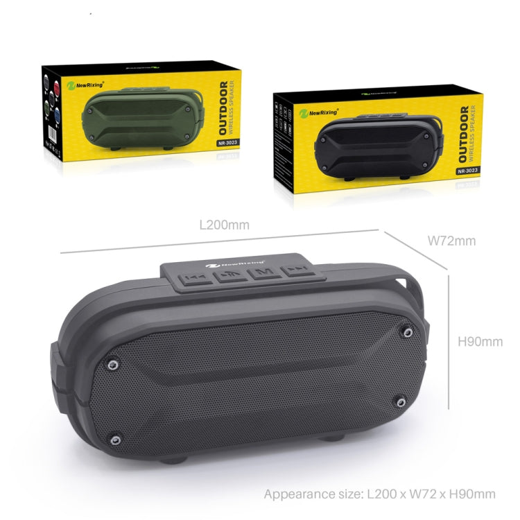 NewRixing NR3023 Altoparlante Bluetooth wireless stereo portatile, microfono integrato, supporto TF Card / FM