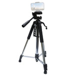 L-1200 Treppiede per fotocamera Staffa per trasmissione dal vivo per telefoni cellulari, fotocamere, proiettori 55-148 cm Treppiede universale regolabile (Argento), L-1200