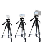 L-1200 Treppiede per fotocamera Staffa per trasmissione dal vivo per telefoni cellulari, fotocamere, proiettori 55-148 cm Treppiede universale regolabile (Argento), L-1200