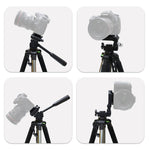 L-1200 Treppiede per fotocamera Staffa per trasmissione dal vivo per telefoni cellulari, fotocamere, proiettori 55-148 cm Treppiede universale regolabile (Argento), L-1200