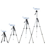 L-1200 Treppiede per fotocamera Staffa per trasmissione dal vivo per telefoni cellulari, fotocamere, proiettori 55-148 cm Treppiede universale regolabile (Argento), L-1200