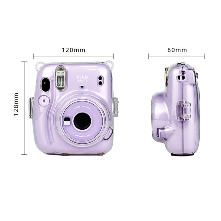 Richwell Custodia da trasporto Custodia rigida in cristallo con tracolla per Fujifilm Instax Mini 11