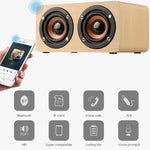 W5 Altoparlante portatile HiFi Shock Bass Bluetooth in legno, W5