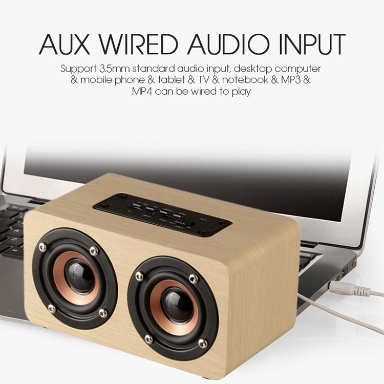 W5 Altoparlante portatile HiFi Shock Bass Bluetooth in legno, W5