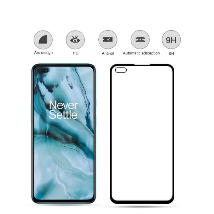 Per Oneplus Nord mocolo 0.33mm 9H 2.5D Pellicola in vetro temperato a colla completa, For Oneplus Nord