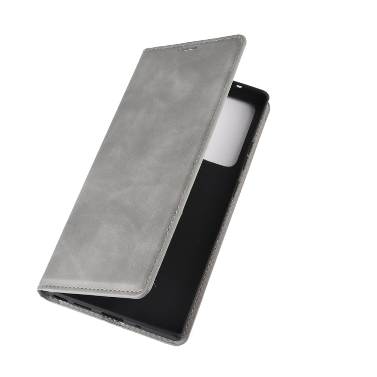 Per Samsung Galaxy Note20 Custodia in pelle con ventosa magnetica per affari ultra retrò con supporto, slot per carte e portafoglio, For Samsung Galaxy Note20 Ultra