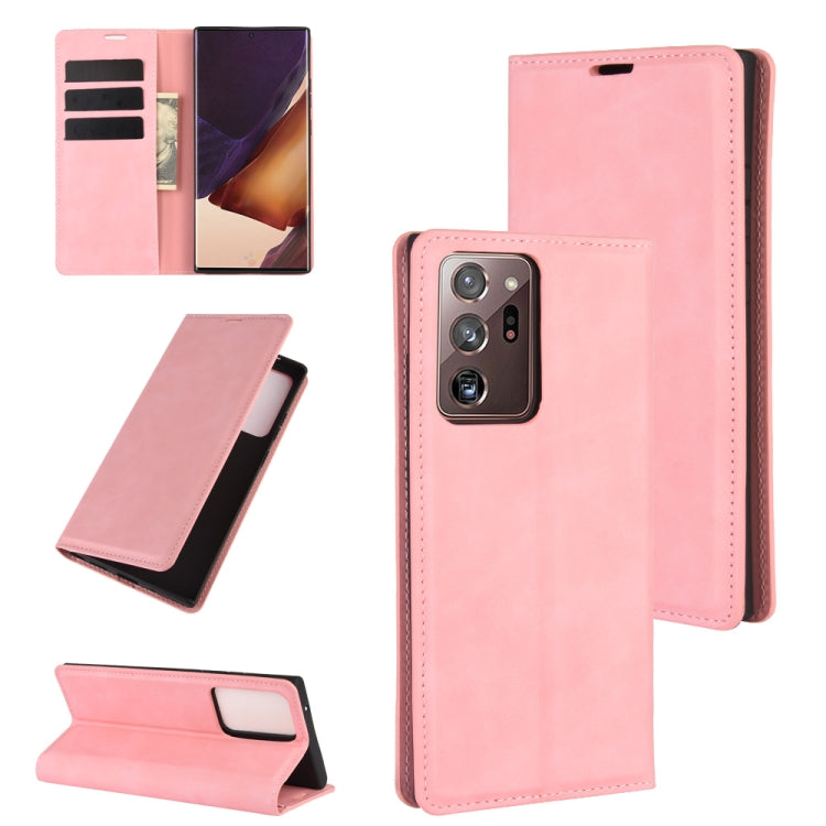 Per Samsung Galaxy Note20 Custodia in pelle con ventosa magnetica per affari ultra retrò con supporto, slot per carte e portafoglio, For Samsung Galaxy Note20 Ultra
