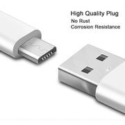 Cavo di ricarica interfaccia USB maschio a micro USB maschio 2,4 A, lunghezza: 1 m (bianco), 1m