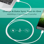 Cavo ricarica USB maschio a micro USB maschio 1m bianco