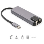 Hub USB-C 5 in 1 con HDMI 4K, RJ45, USB 3.0 e PD