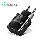 Caricabatterie rapido USB QC3.0 18W con spina europea EU