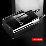 Caricabatterie rapido USB QC3.0 18W con spina europea EU