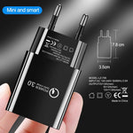 Caricabatterie rapido USB QC3.0 18W con spina europea EU
