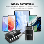 Mini QC3.0 USB 18W Caricatore rapido universale per tablet per telefono cellulare, spina europea, EU Plug