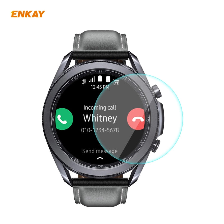 ENKAY Hat-Prince 0.2mm 9H 2.15D Pellicola proteggi schermo in vetro temperato con bordo curvo, For Samsung Galaxy Watch 3 45mm, For Samsung Galaxy Watch 3 41mm