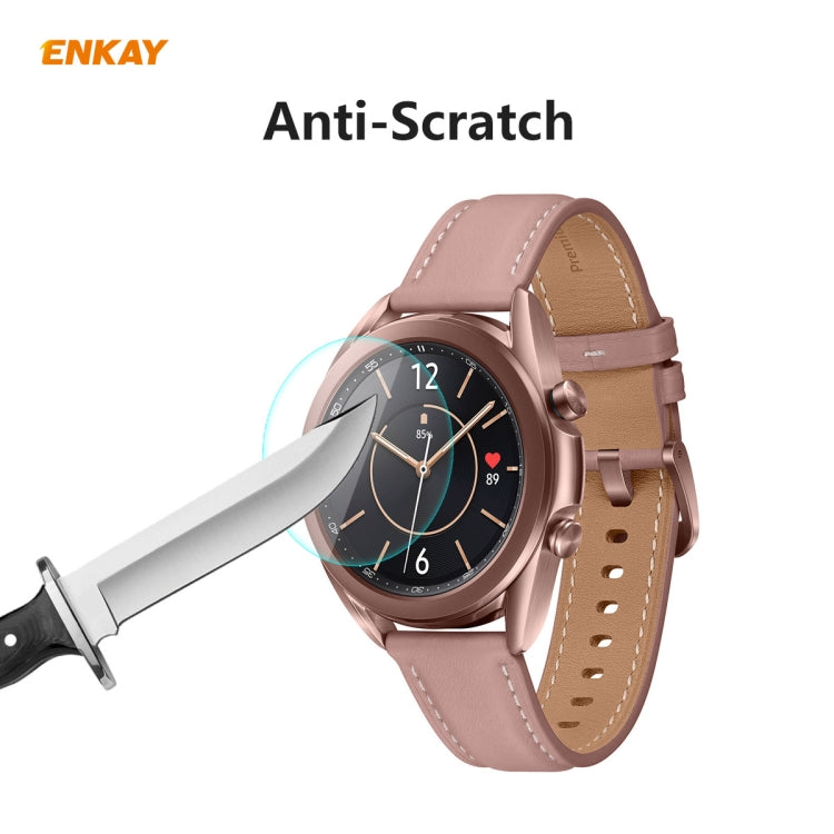 ENKAY Hat-Prince 0.2mm 9H 2.15D Pellicola proteggi schermo in vetro temperato con bordo curvo, For Samsung Galaxy Watch 3 45mm, For Samsung Galaxy Watch 3 41mm
