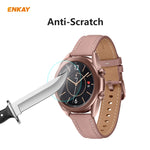 2 PZ ENKAY Hat-Prince 0.2mm 9H 2.15D Pellicola per orologio in vetro temperato con bordo curvo, For Samsung Galaxy Watch 3 45mm, For Samsung Galaxy Watch 3 41mm