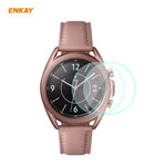 2 PZ ENKAY Hat-Prince 0.2mm 9H 2.15D Pellicola per orologio in vetro temperato con bordo curvo, For Samsung Galaxy Watch 3 45mm, For Samsung Galaxy Watch 3 41mm