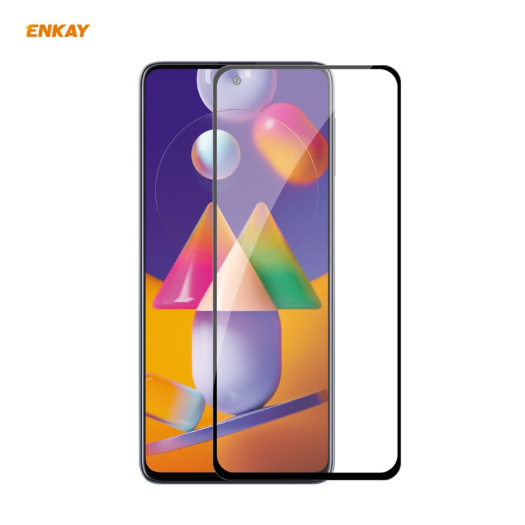 ENKAY Hat-Prince Full Glue 0.26mm 9H 2.5D Pellicola a copertura totale in vetro temperato, For Samsung Galaxy M31s, For OnePlus Nord