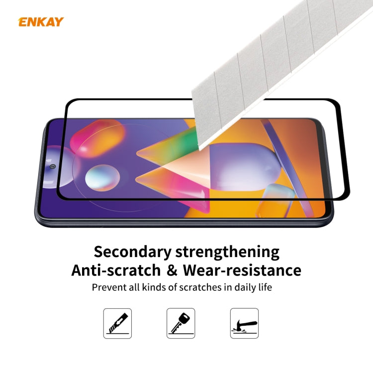 ENKAY Hat-Prince Full Glue 0.26mm 9H 2.5D Pellicola a copertura totale in vetro temperato, For Samsung Galaxy M31s, For OnePlus Nord