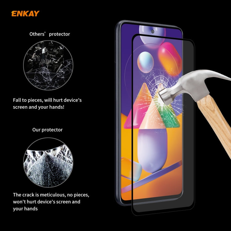 5 PZ ENKAY Hat-Prince Full Glue 0.26mm 9H 2.5D Pellicola a copertura totale in vetro temperato, For Samsung Galaxy M31s, For OnePlus Nord