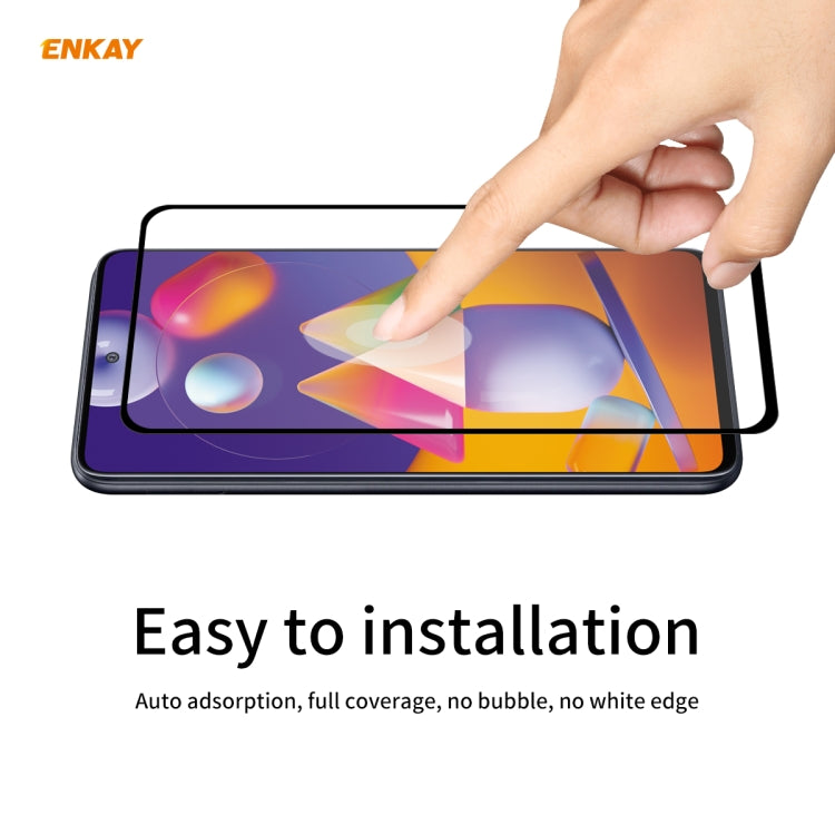5 PZ ENKAY Hat-Prince Full Glue 0.26mm 9H 2.5D Pellicola a copertura totale in vetro temperato, For Samsung Galaxy M31s, For OnePlus Nord