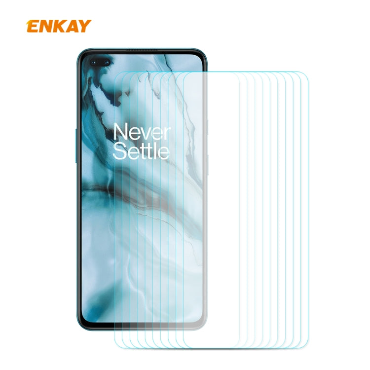 10 PZ ENKAY Hat-Prince 0.26mm 9H 2.5D Pellicola in vetro temperato con bordo curvo, For OnePlus Nord, For Galaxy M31s 10 PCS