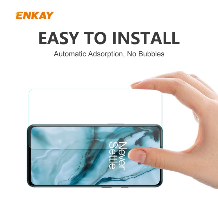 10 PZ ENKAY Hat-Prince 0.26mm 9H 2.5D Pellicola in vetro temperato con bordo curvo, For OnePlus Nord, For Galaxy M31s 10 PCS