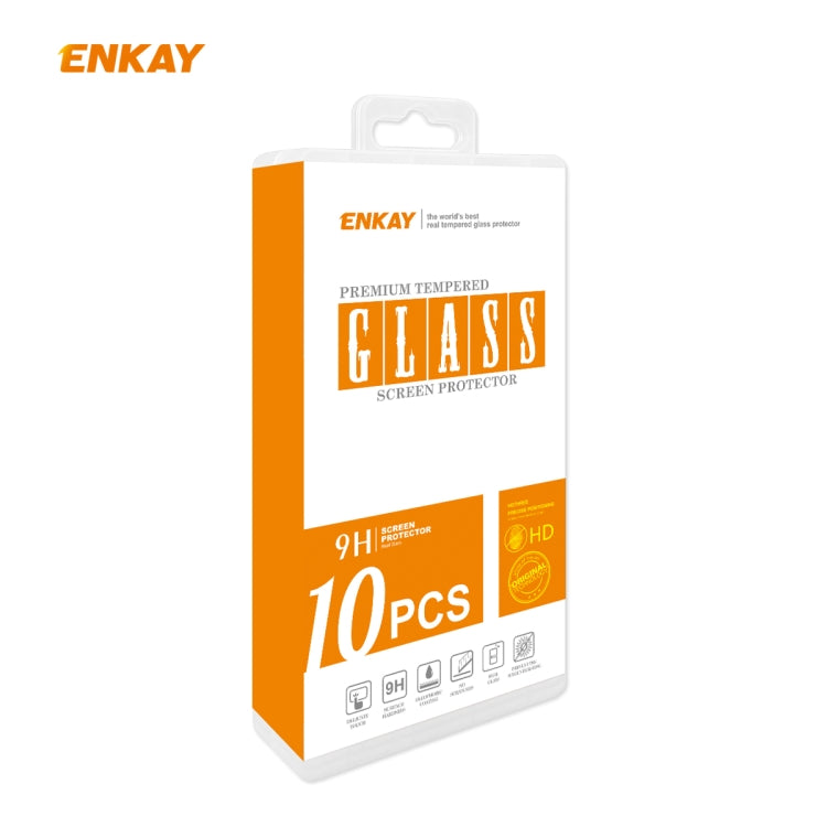 10 PZ ENKAY Hat-Prince 0.26mm 9H 2.5D Pellicola in vetro temperato con bordo curvo, For OnePlus Nord, For Galaxy M31s 10 PCS