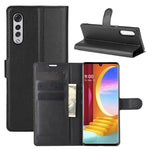 Per LG Velvet Litchi Texture Custodia protettiva a vibrazione orizzontale con supporto, slot per schede e portafoglio, For LG Velvet