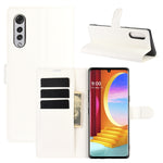 Per LG Velvet Litchi Texture Custodia protettiva a vibrazione orizzontale con supporto, slot per schede e portafoglio, For LG Velvet
