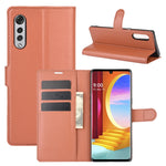 Per LG Velvet Litchi Texture Custodia protettiva a vibrazione orizzontale con supporto, slot per schede e portafoglio, For LG Velvet