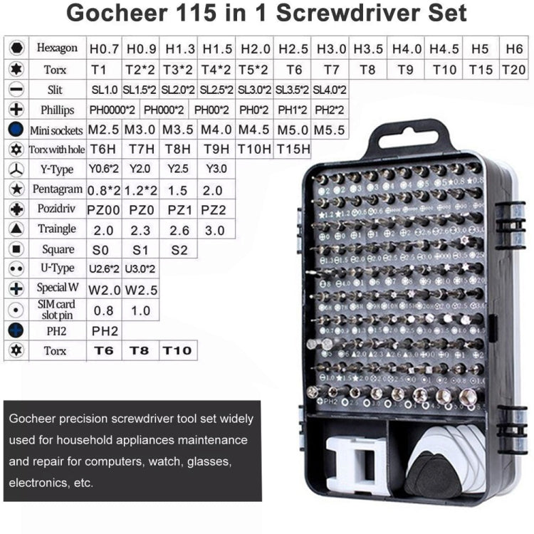 115 in 1 Cell Phone Computer Disassembly Maintenance Tool Set with Precision Screwdriver, 115 in 1 (Black), 115 in 1 (Red), 115 in 1 (Purple), 115 in 1 (Yellow), 115 in 1 (Blue)