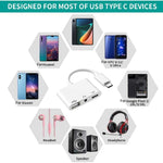 Adattatore OTG USB-C 3 in 1 con jack cuffie 3,5 mm
