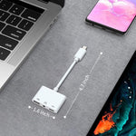 Adattatore OTG USB-C 3 in 1 con jack cuffie 3,5 mm