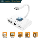 Adattatore OTG USB-C 3 in 1 con jack cuffie 3,5 mm