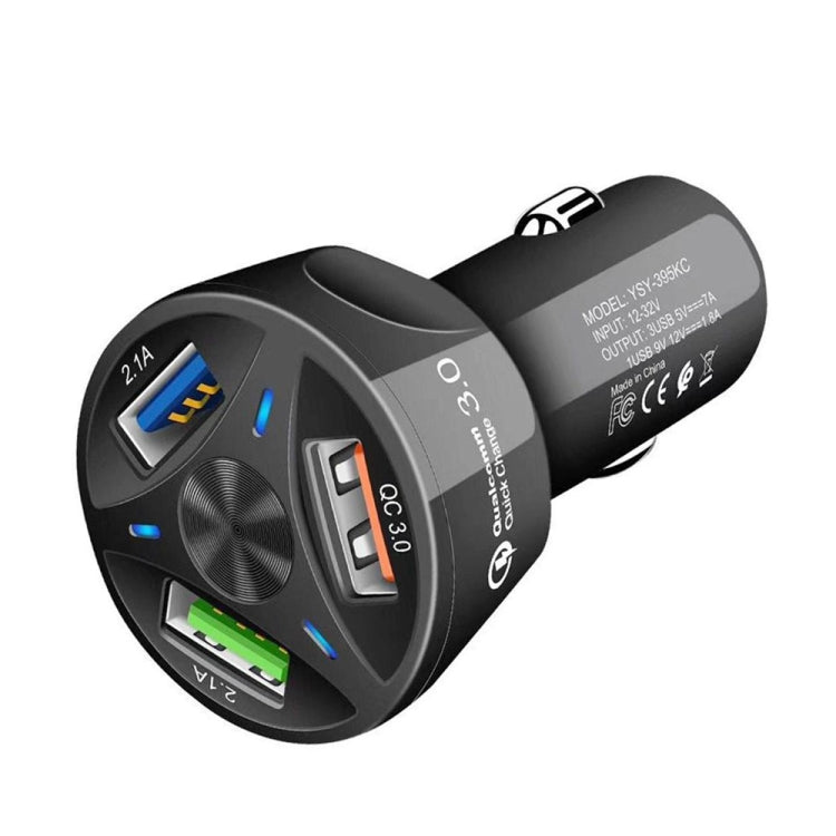 QC3.0 3 Caricabatterie per veicoli ad alta potenza USB 35W / Caricabatterie universale per veicoli tablet per telefoni cellulari