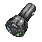 QC3.0 3 Caricabatterie per veicoli ad alta potenza USB 35W / Caricabatterie universale per veicoli tablet per telefoni cellulari