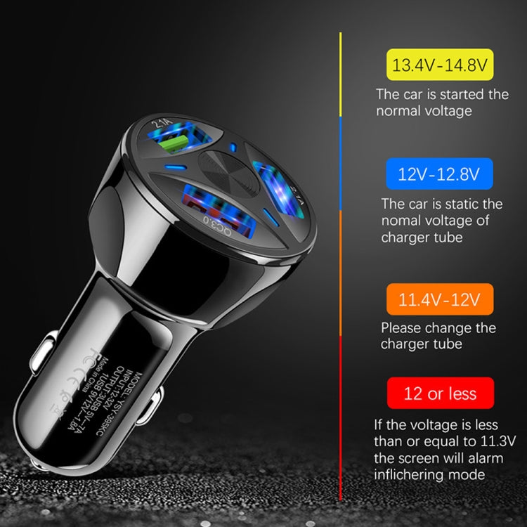QC3.0 3 Caricabatterie per veicoli ad alta potenza USB 35W / Caricabatterie universale per veicoli tablet per telefoni cellulari