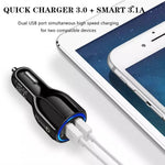 Caricabatteria per auto doppio USB Qc3.0 + kit di ricarica per auto con linea di ricarica rapida a 8 pin, 8 Pin (Black), 8 Pin (White)