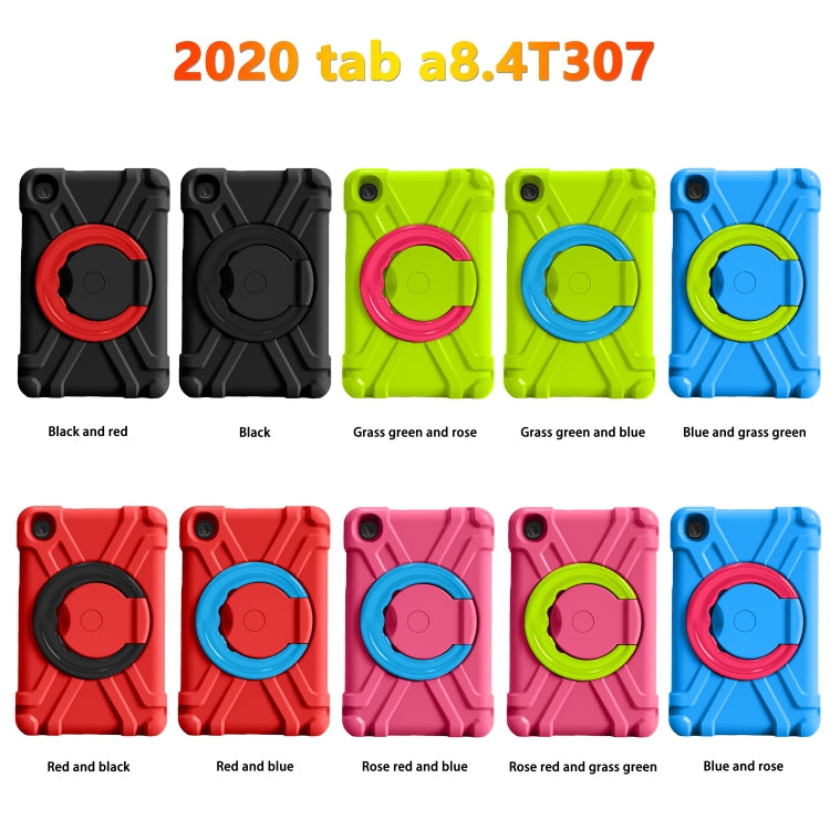 Custodia combinata antiurto PC + silicone con supporto e maniglia rotanti a 360 gradi, For Galaxy Tab A 8.4 (2020) T307, For Amazon Kindle Fire HD8 (2020)