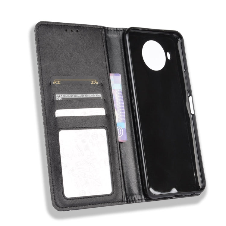 Per Nokia 8.3 5G Magnetic Buckle Retro Crazy Horse Texture Custodia in pelle a vibrazione orizzontale, con supporto e slot per schede e cornice per foto, For Nokia 8.3 5G