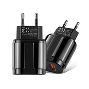 Caricatore da viaggio con testa di ricarica universale per tablet portatile con doppia USB per telefono cellulare, spina europea, EU Plug