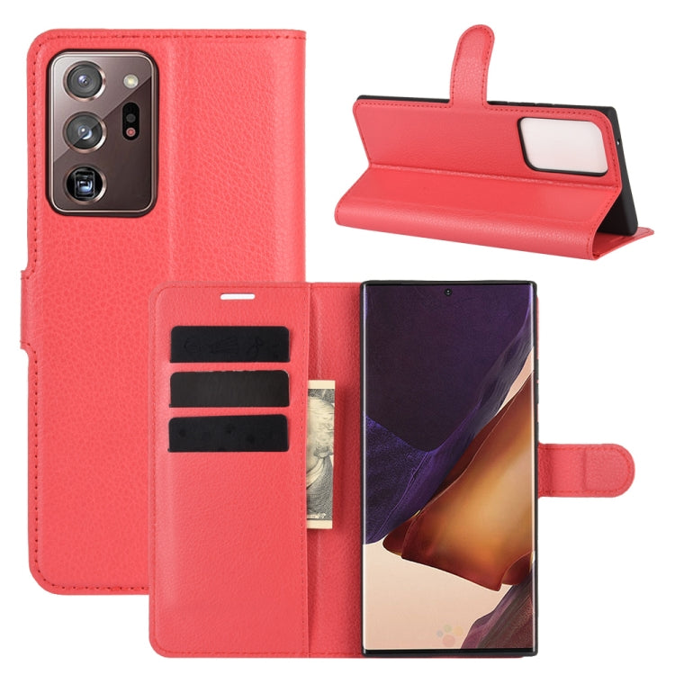 Per Samsung Galaxy Note20 Ultra Litchi Texture Custodia protettiva a vibrazione orizzontale con supporto, slot per schede e portafoglio, For Galaxy Note20 Ultra