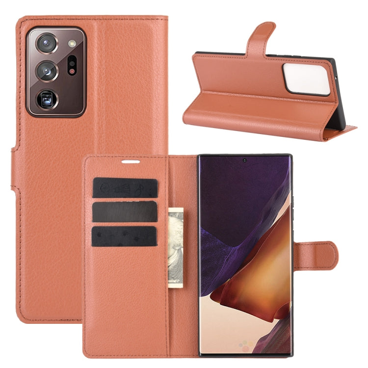 Per Samsung Galaxy Note20 Ultra Litchi Texture Custodia protettiva a vibrazione orizzontale con supporto, slot per schede e portafoglio, For Galaxy Note20 Ultra