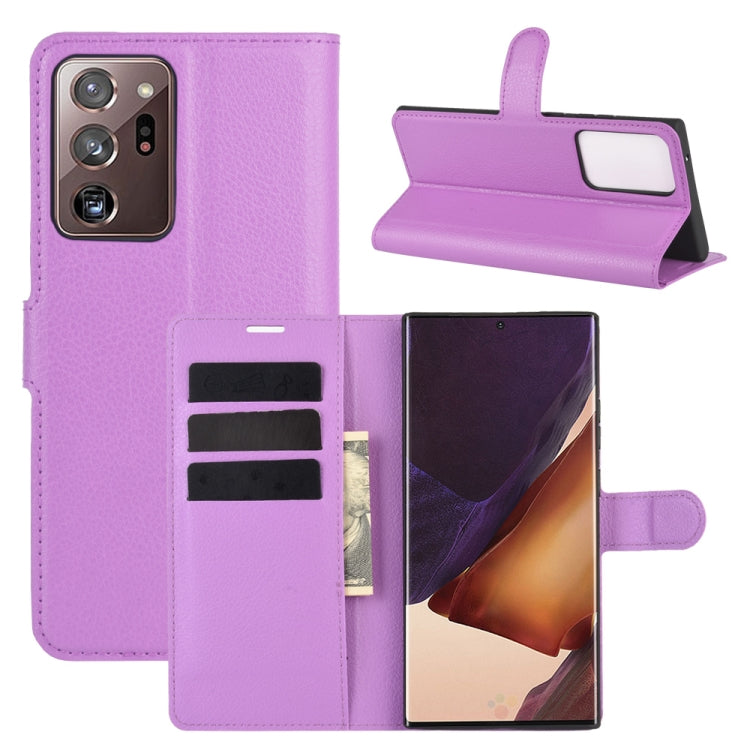 Per Samsung Galaxy Note20 Ultra Litchi Texture Custodia protettiva a vibrazione orizzontale con supporto, slot per schede e portafoglio, For Galaxy Note20 Ultra