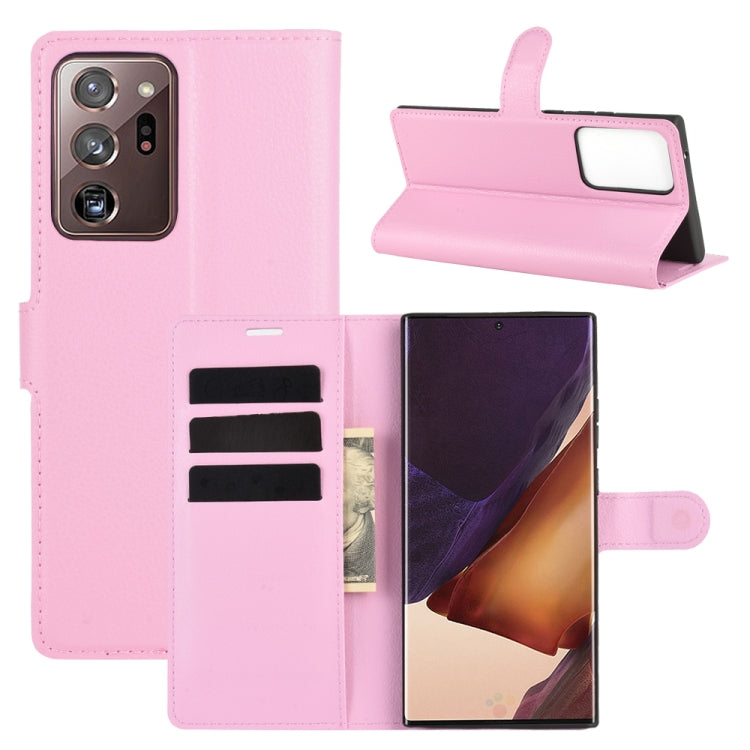 Per Samsung Galaxy Note20 Ultra Litchi Texture Custodia protettiva a vibrazione orizzontale con supporto, slot per schede e portafoglio, For Galaxy Note20 Ultra