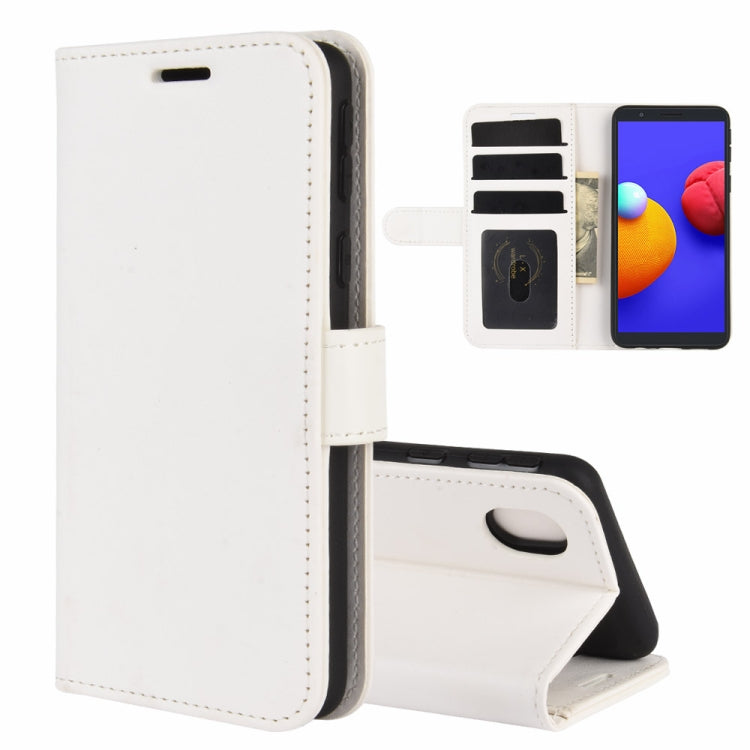 Per Samsung Galaxy A01 Core / M01 Core R64 Texture Custodia protettiva a vibrazione orizzontale singola con supporto e slot per schede e portafogli e cornice per foto, For Samsung Galaxy A01 Core