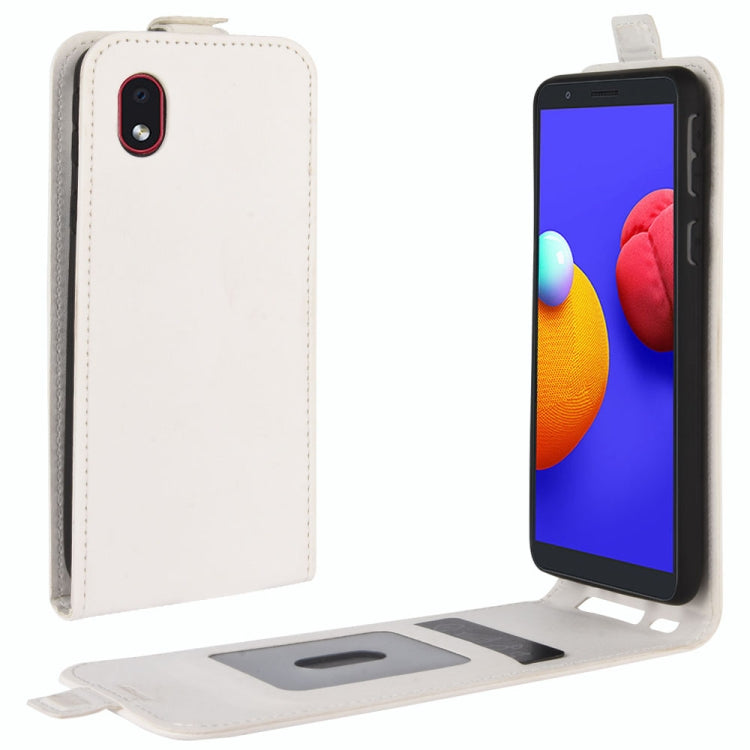 Per Samsung Galaxy A01 Core / M01 Core R64 Texture Custodia protettiva in pelle a vibrazione verticale singola con slot per schede e cornice per foto, For Galaxy A01 Core