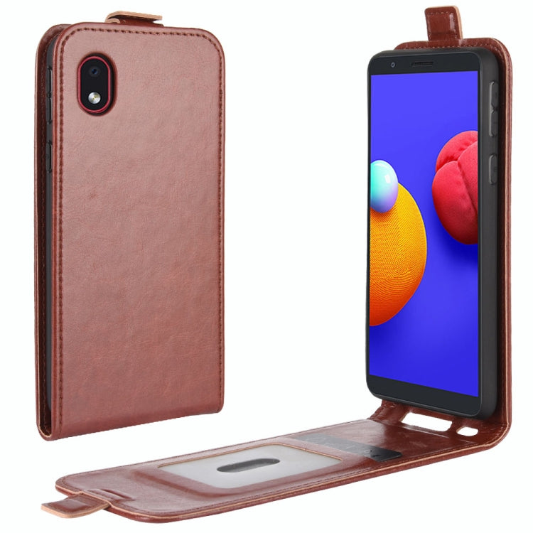 Per Samsung Galaxy A01 Core / M01 Core R64 Texture Custodia protettiva in pelle a vibrazione verticale singola con slot per schede e cornice per foto, For Galaxy A01 Core